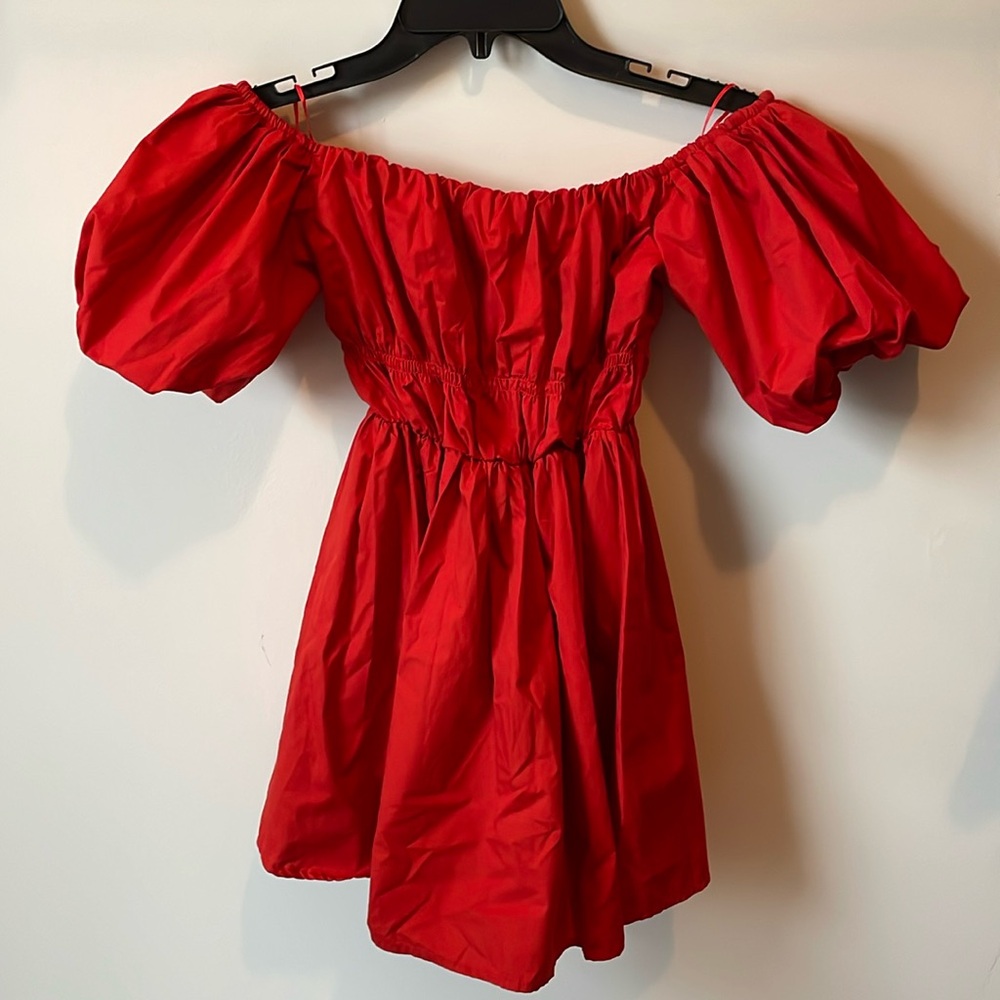 Abercrombie & Fitch Off-The-Shoulder Puff Sleeve Mini Dress Size XS Petite